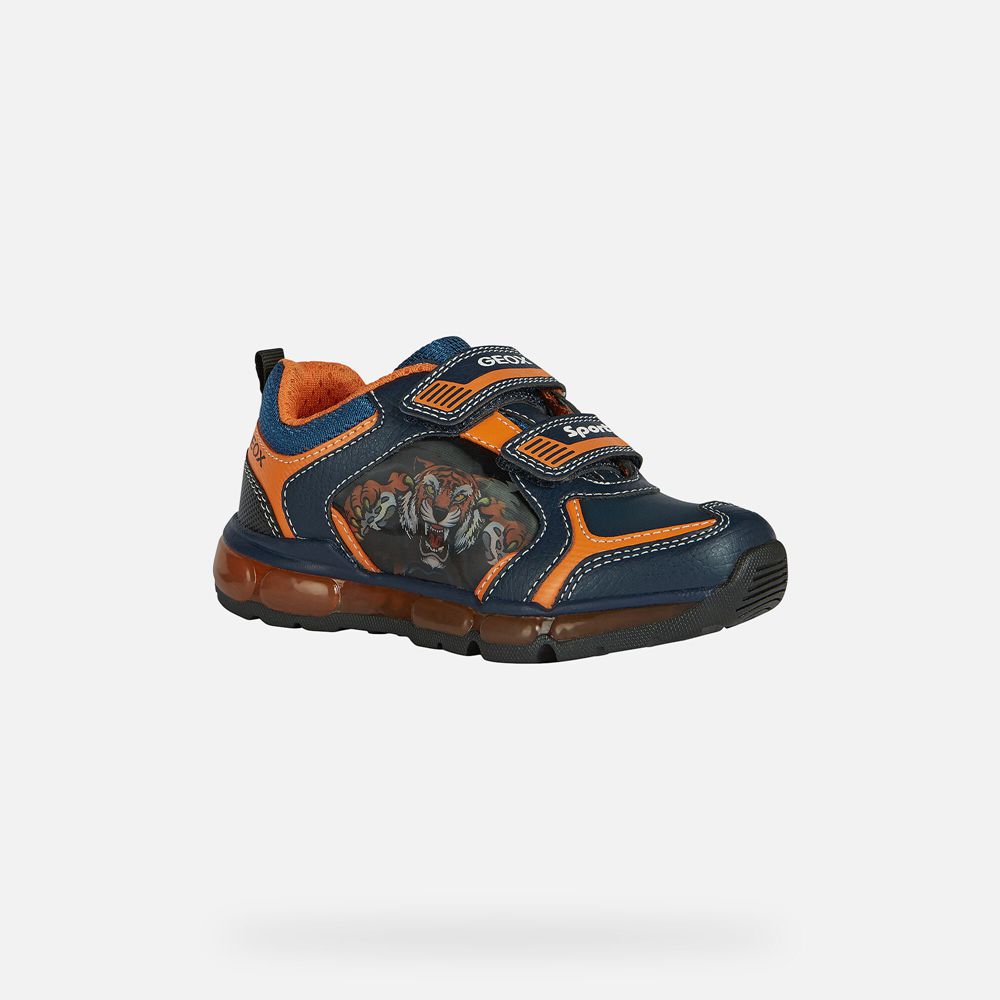 Geox Sneakers Navy/Orange Android - Geox Boys Shoes - KDQFOV865